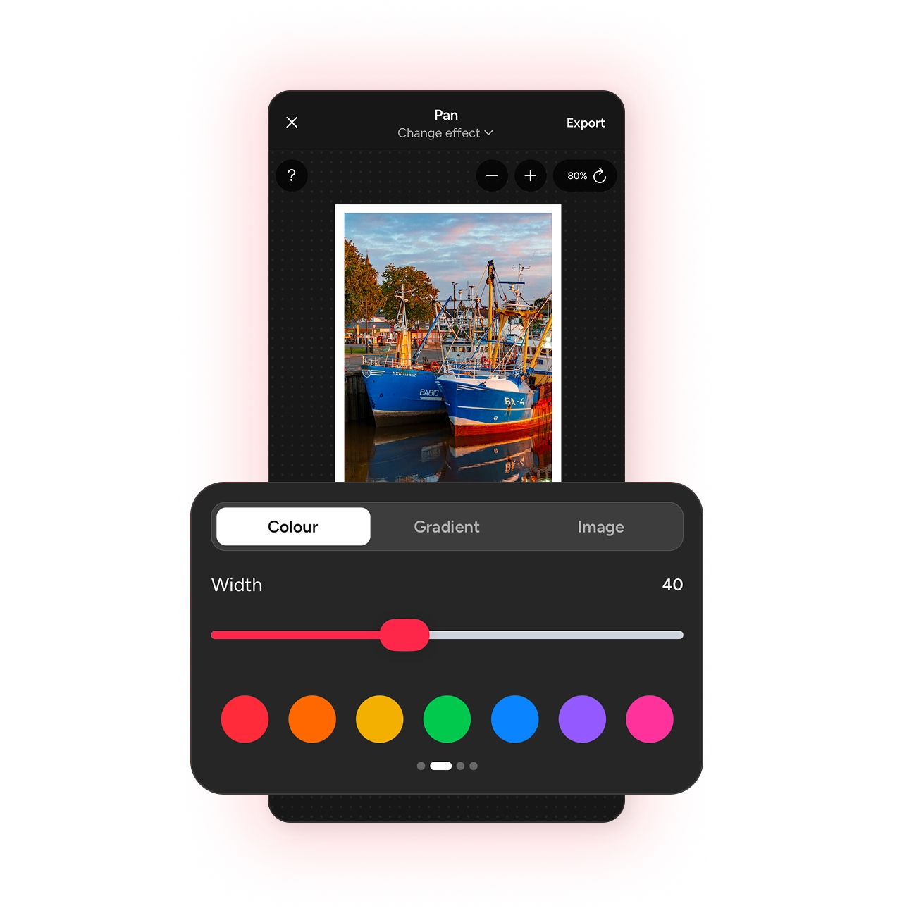 Styling a video with borders and details in the Photospec app